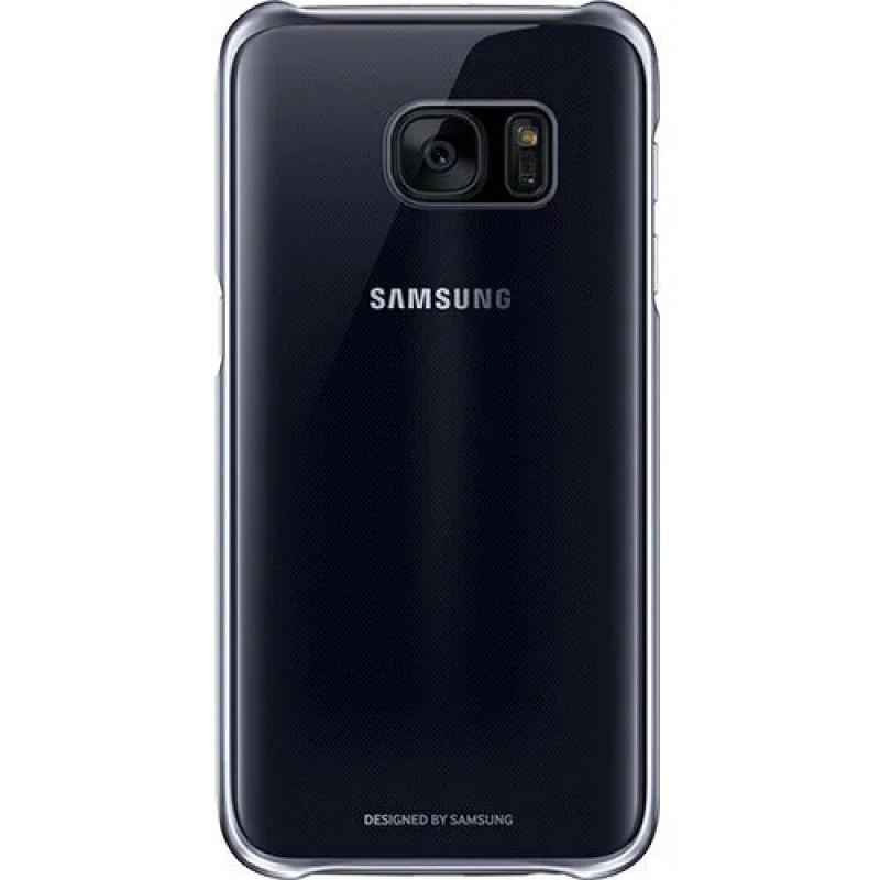 Оригинален твърд гръб за Samsung S7 - Прозрачен с черна рамка