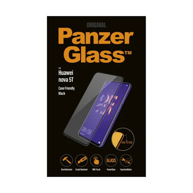 Стъклен протектор PanzerGlass за Huawei/Honor Nova 5T Case Friendly Черен