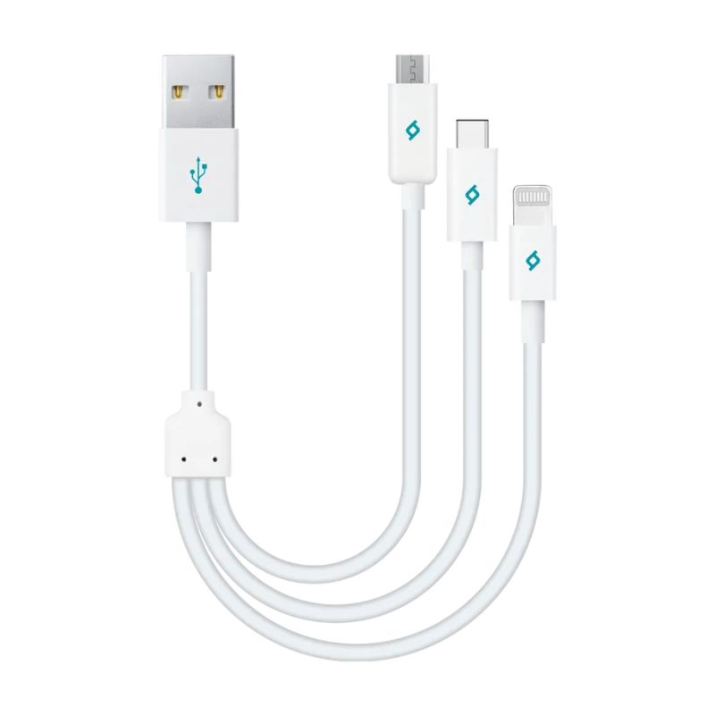 Кабел Mini Cable Trio 30cm Charge/Sync Type-C, Lig...