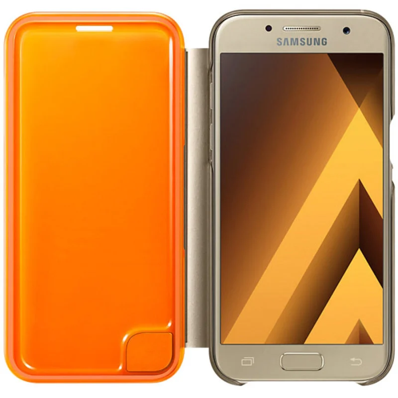Оригинален калъф Flip за Samsung A3 2017 - Златист...