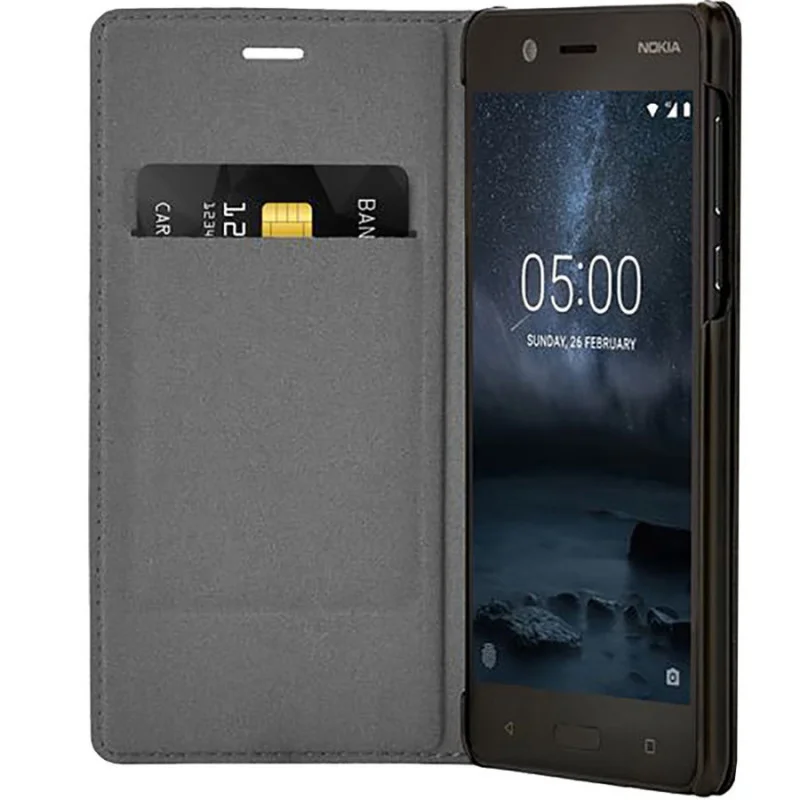 Оригинален калъф Flip за Nokia 5 - Черен...