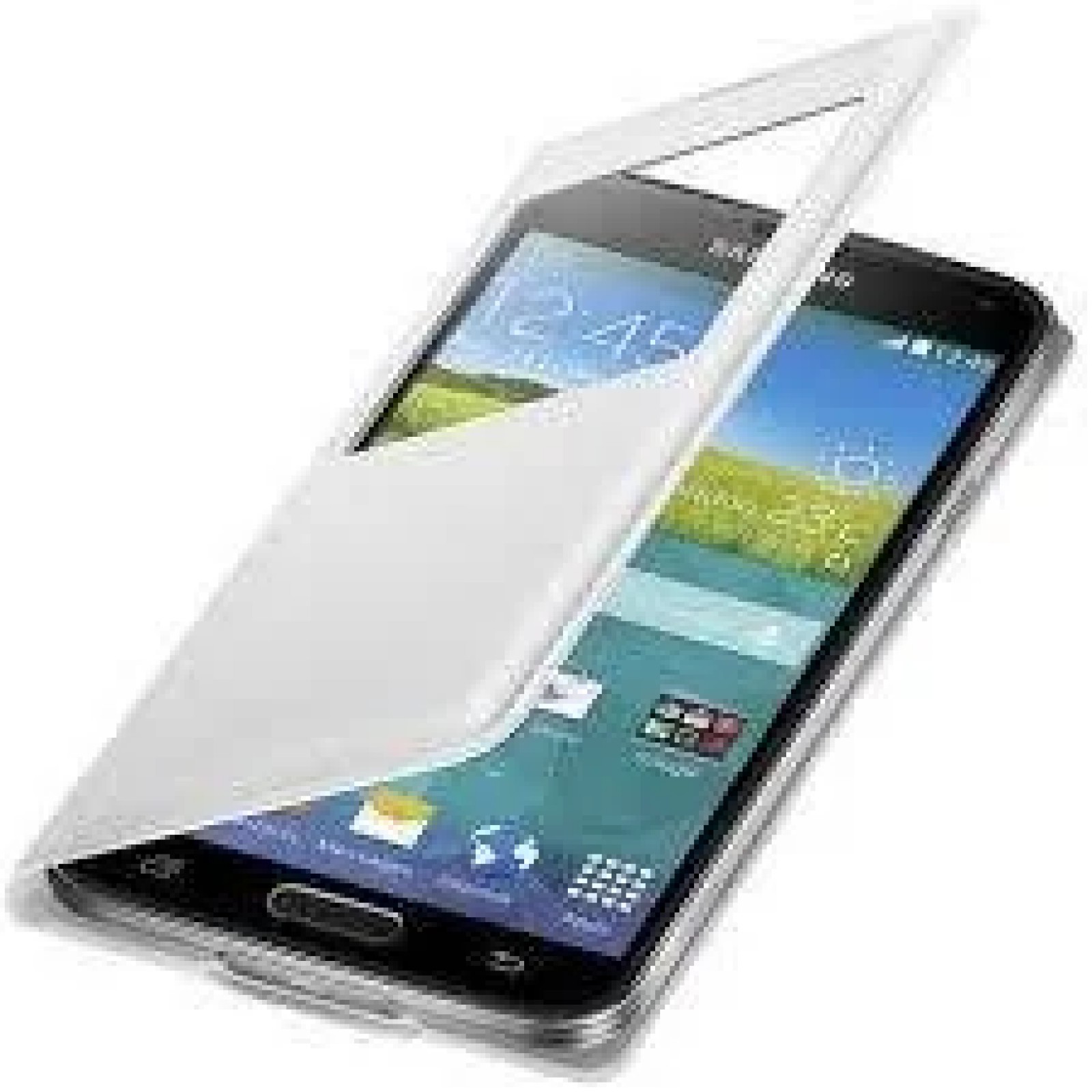 Оригинален калъф  S View за Samsung  S5 - Бял