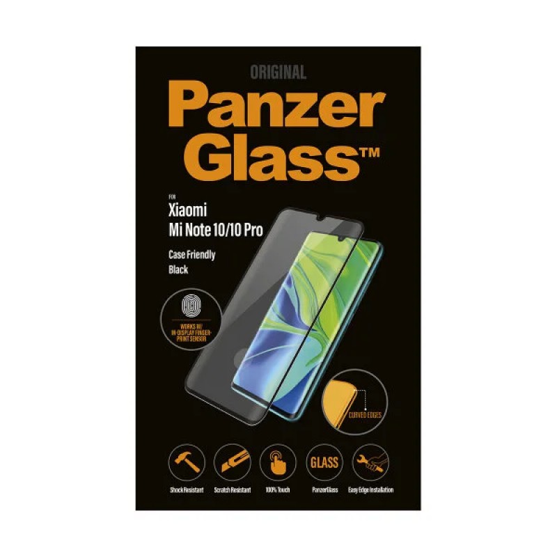 Стъклен протектор PanzerGlass за Xiaomi Mi Note 10 Pro Case Friendly Черен