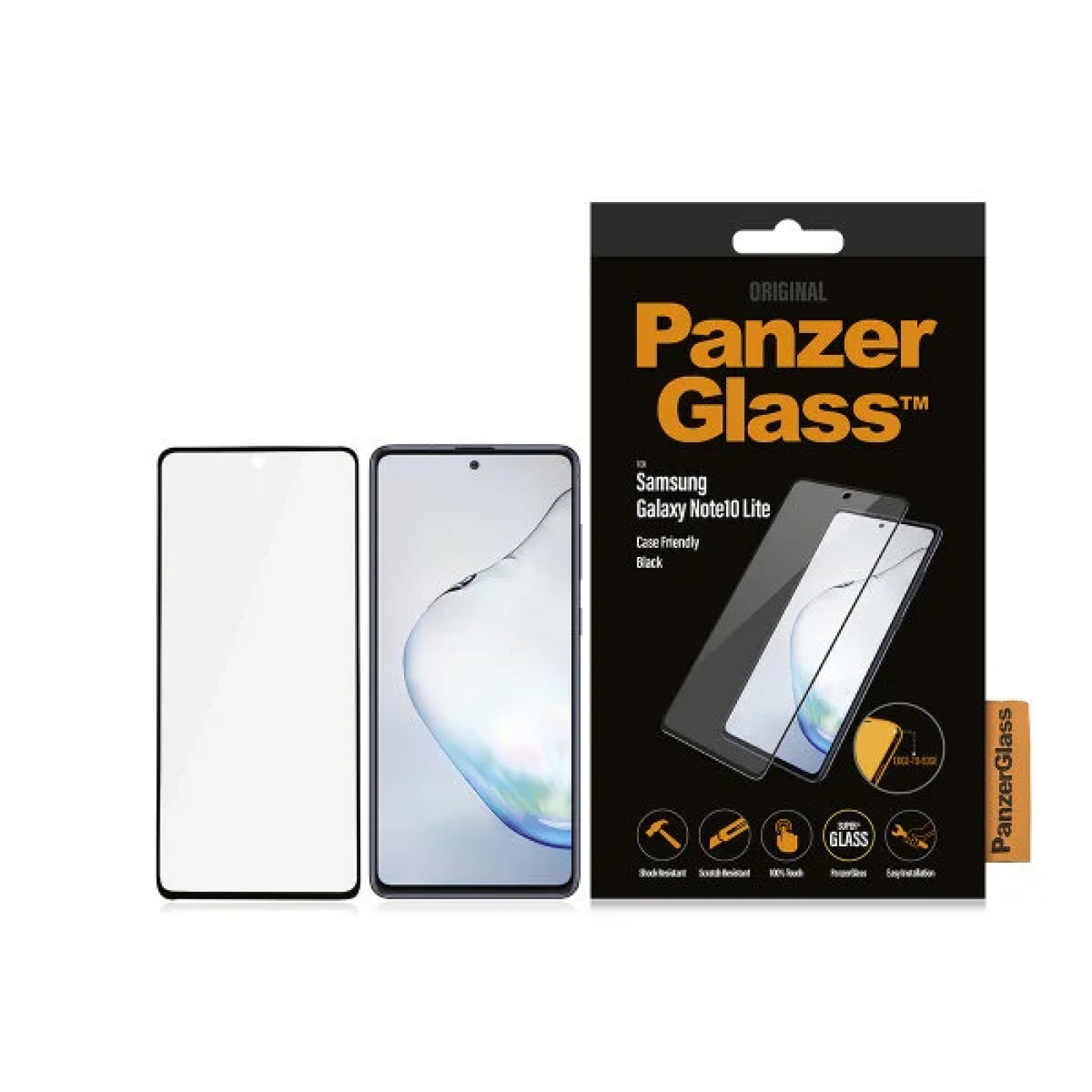 Стъклен протектор PanzerGlass за Samsung Galaxy Note10 Lite Case Friendly Черен