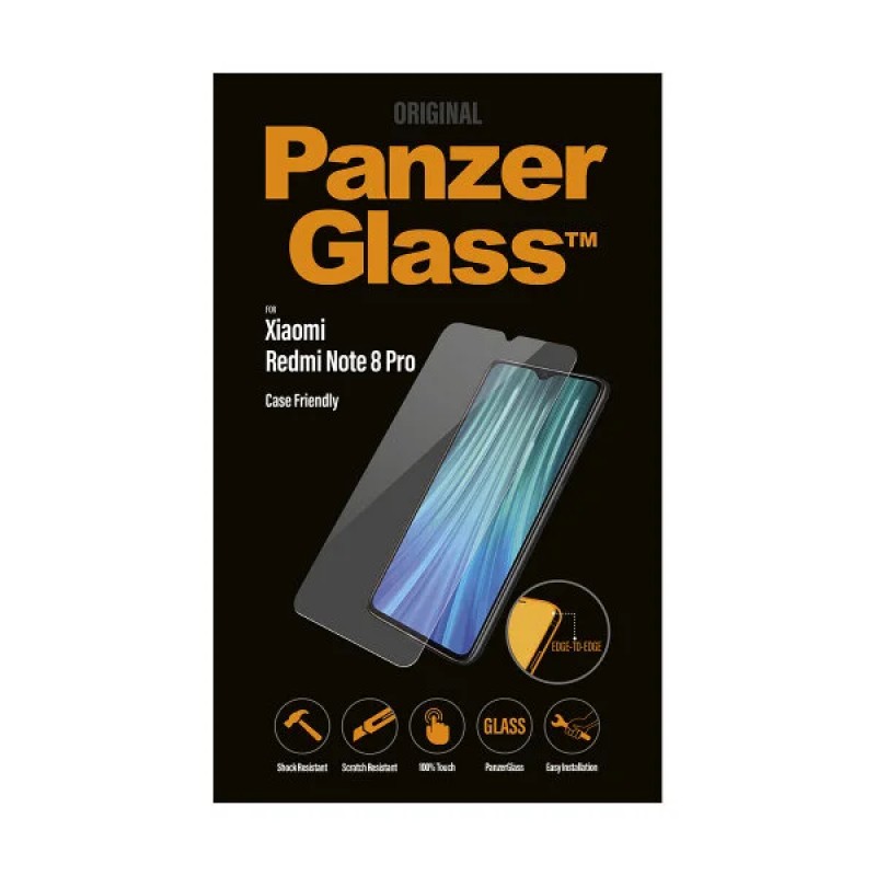 Стъклен протектор PanzerGlass за Xiaomi Redmi Note 8 Pro Case Friendly Черен