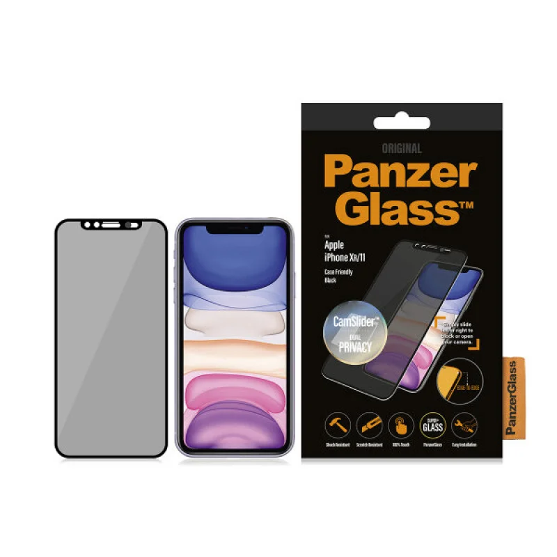 Стъклен протектор PanzerGlass за Apple iPhone 11/iPhone XR Case Friendly CamSlider Черен