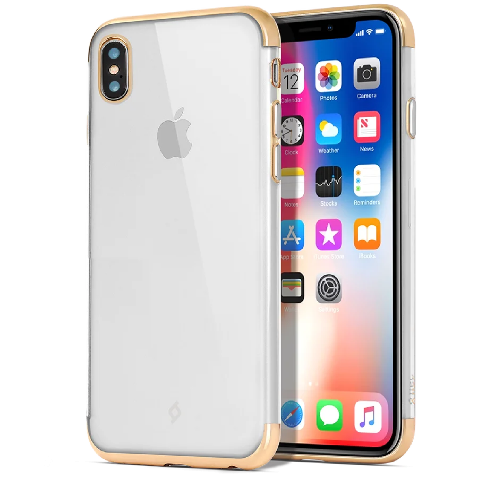 Гръб ttec Clear Case за Apple iPhone X/XS Златен