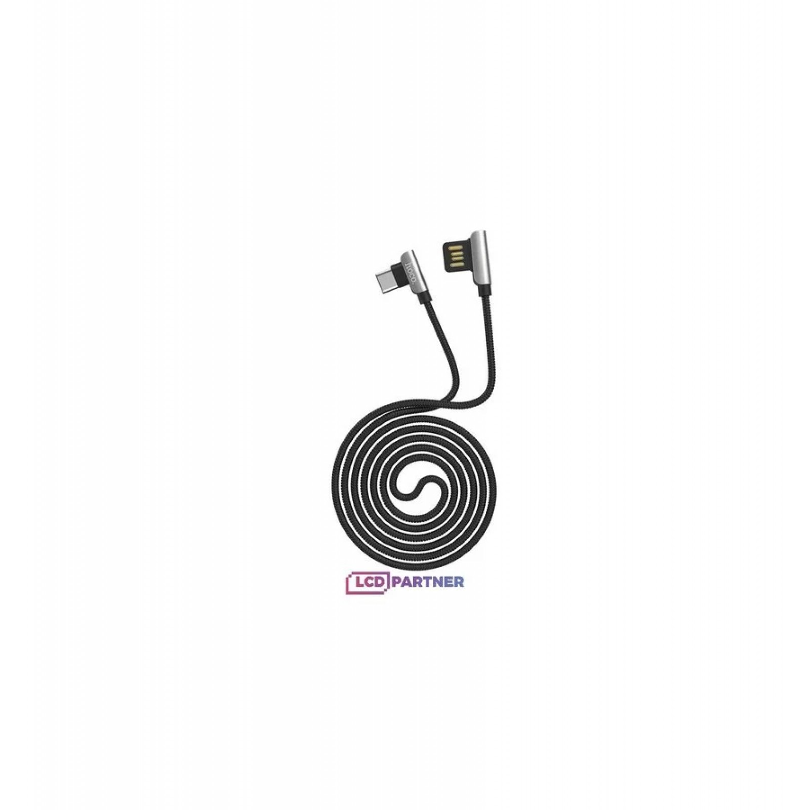 Data кабел Hoco U42 exquisite steel type-c charging data cable- Черен