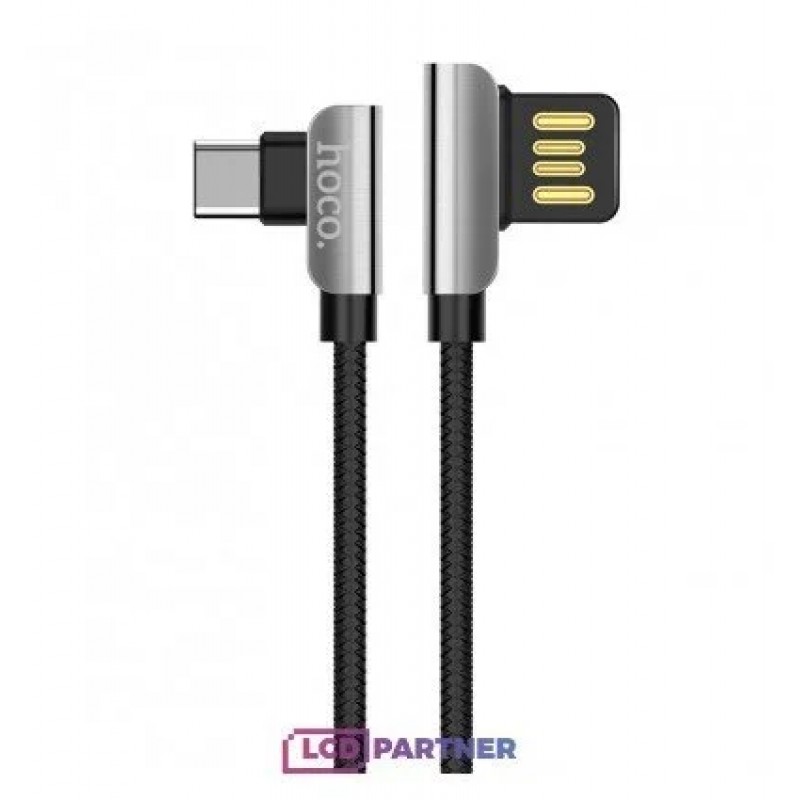 Data кабел Hoco U42 exquisite steel type-c charging data cable- Черен