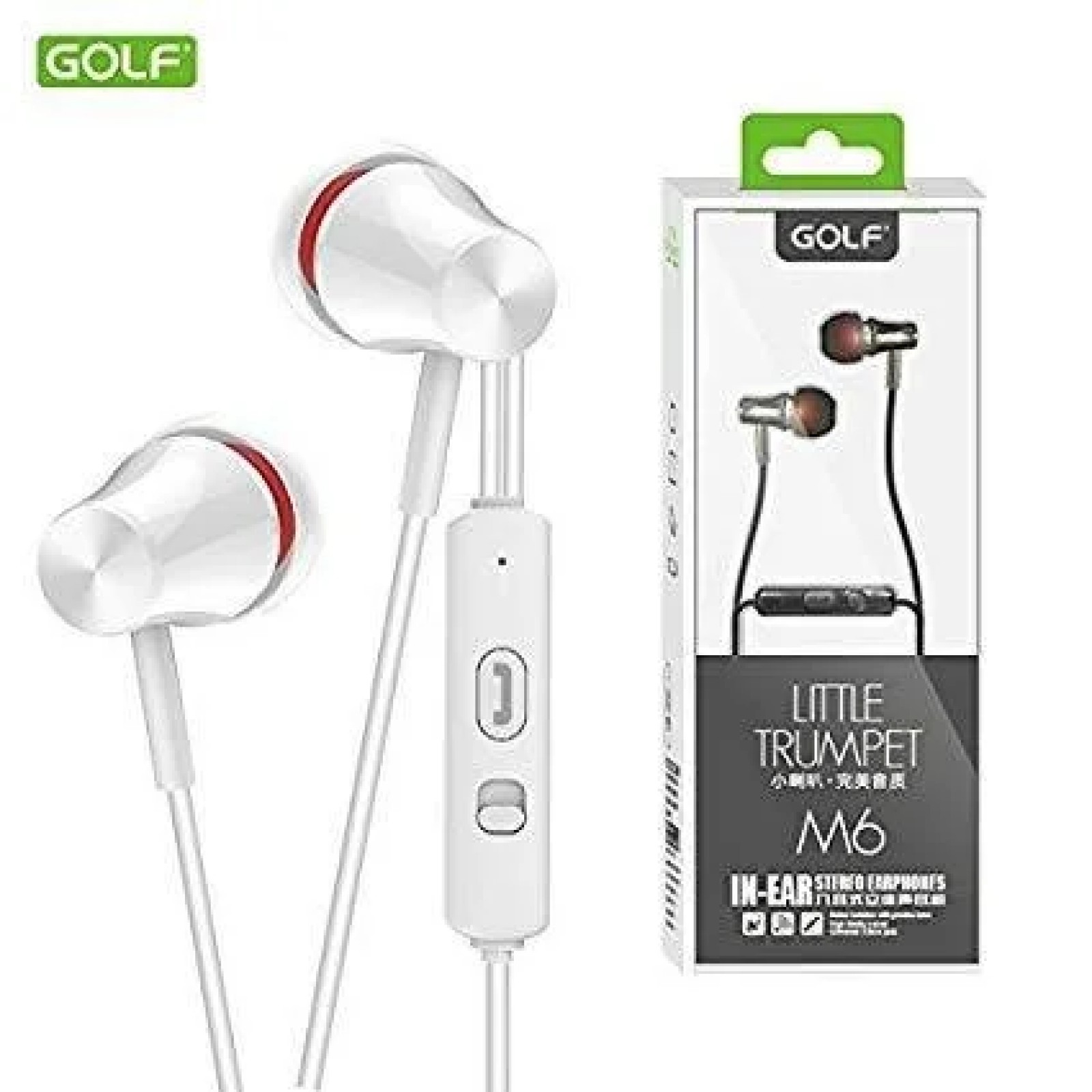 Слушалки Golf M6 бели