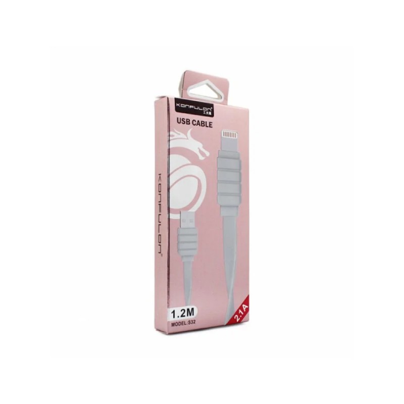 Дата кабел KONFULON KFL-S32 за iPhone lightning бял 1.2m