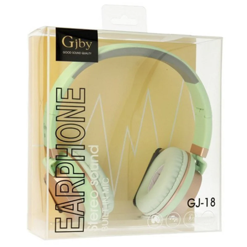 Слушалки GJBY headphones - AUDIO EXTRA BASS GJ-18 - Зелени Слушалки GJBY headphones - AUDIO EXTRA BASS GJ-18 - Зелени