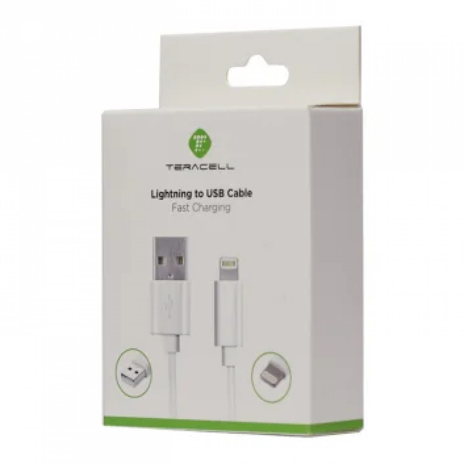 Дата кабел Teracell Plus за iPhone lightning бял 2m