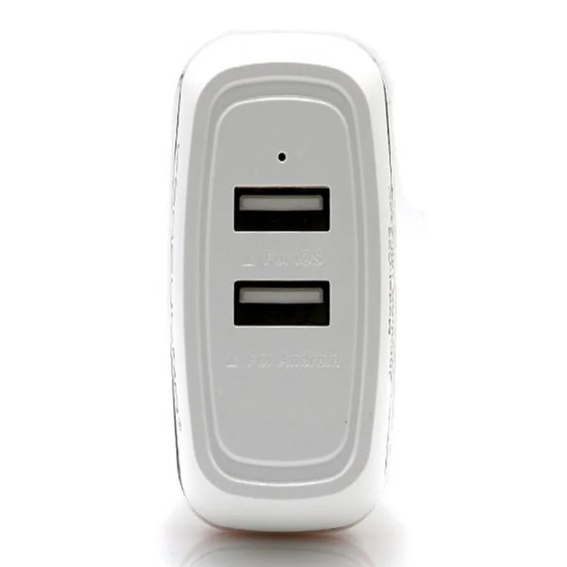 Зарядно 220V KONFULON C23+S32A 2xUSB 5V 2.4A с iPhone lightning кабел бял