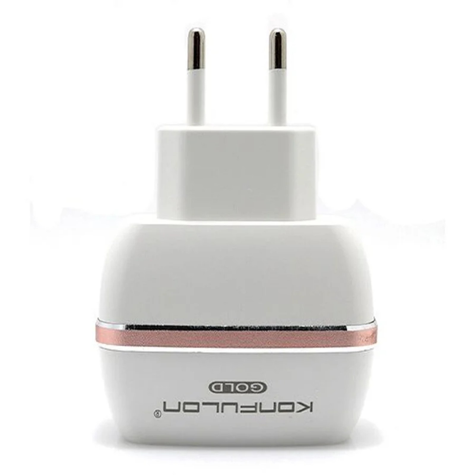 Зарядно 220V KONFULON C23+S32A 2xUSB 5V 2.4A с iPhone lightning кабел бял