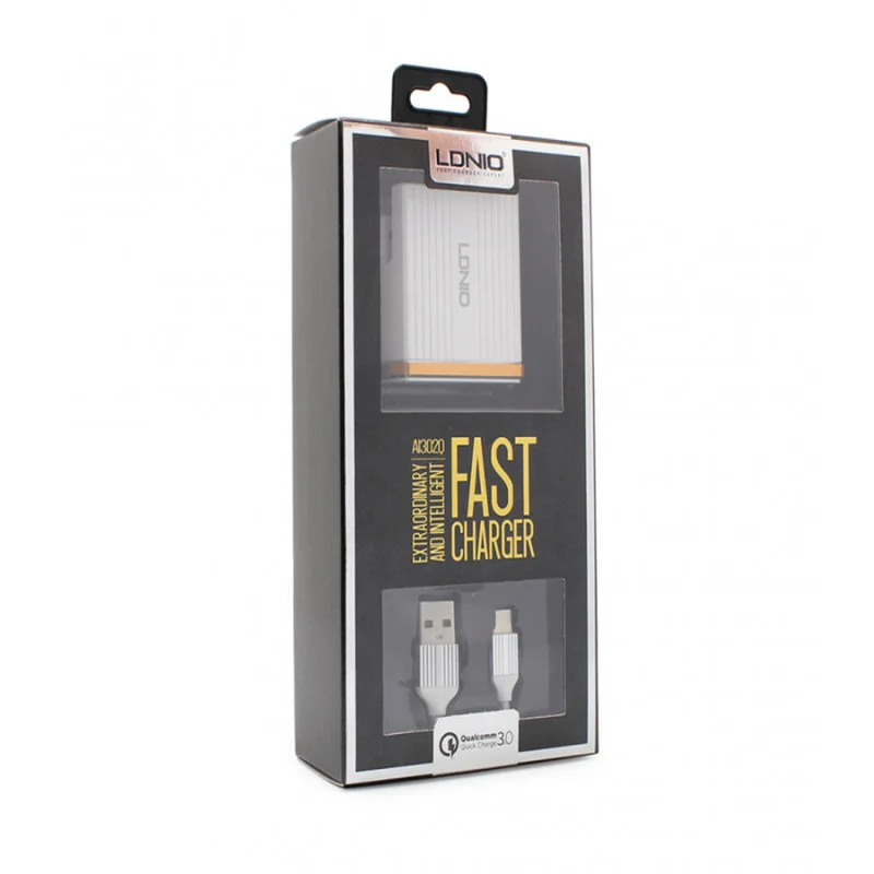 Зарядно 220V LDNIO A1302Q Quick Charge 3.0 2.4A с ...