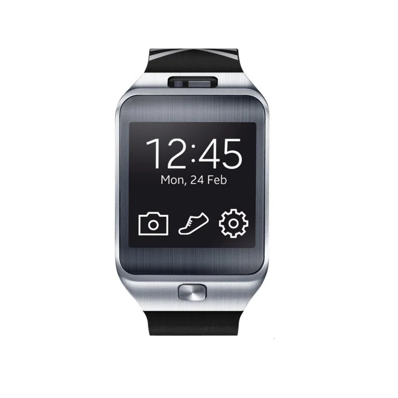 Strap Samsung Gear 2 - Черен/Сребрист Chevron