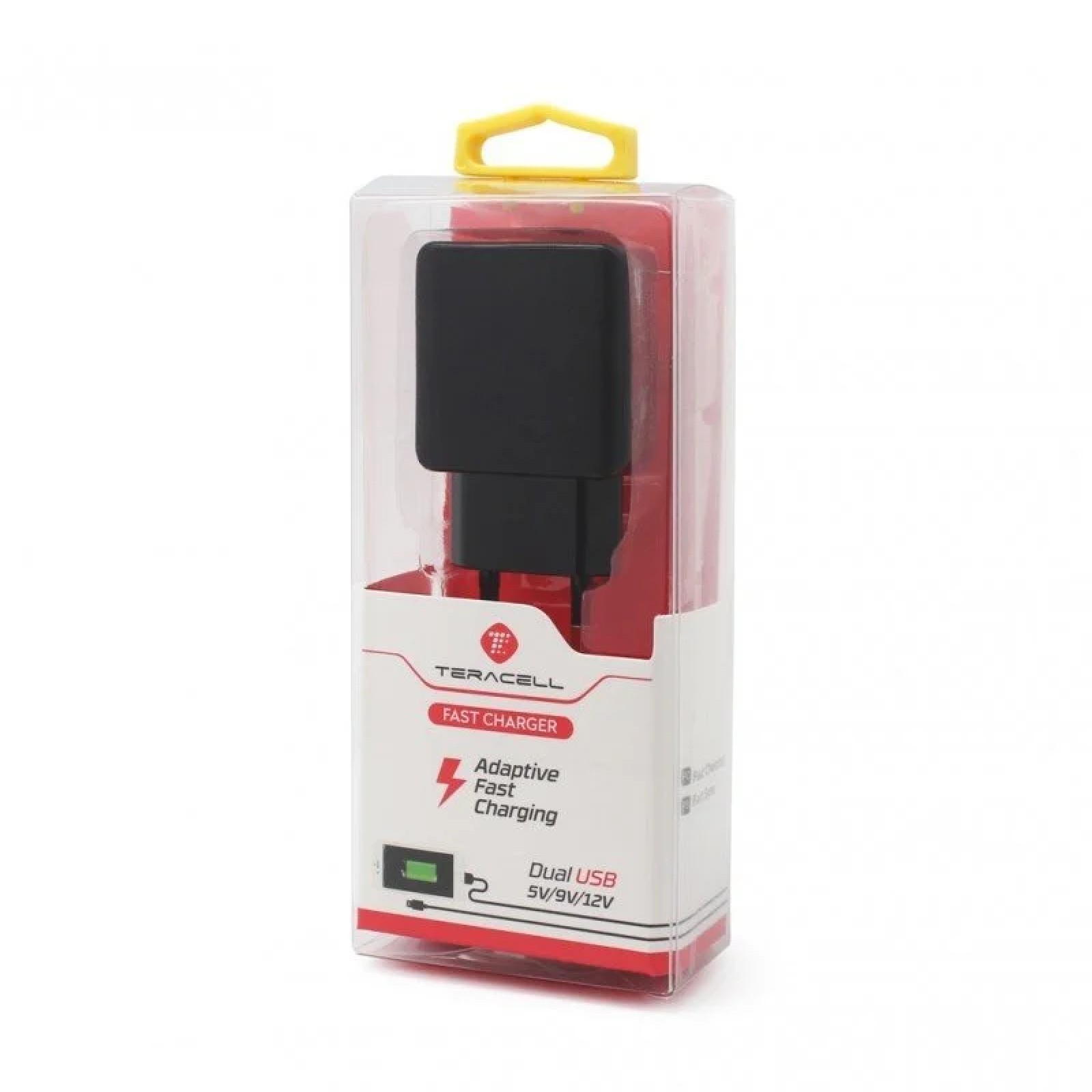 Зарядно 220V Teracell Fast Charging TC-31 USB 5V 2.5A/9V 1.8A с type C кабел черен