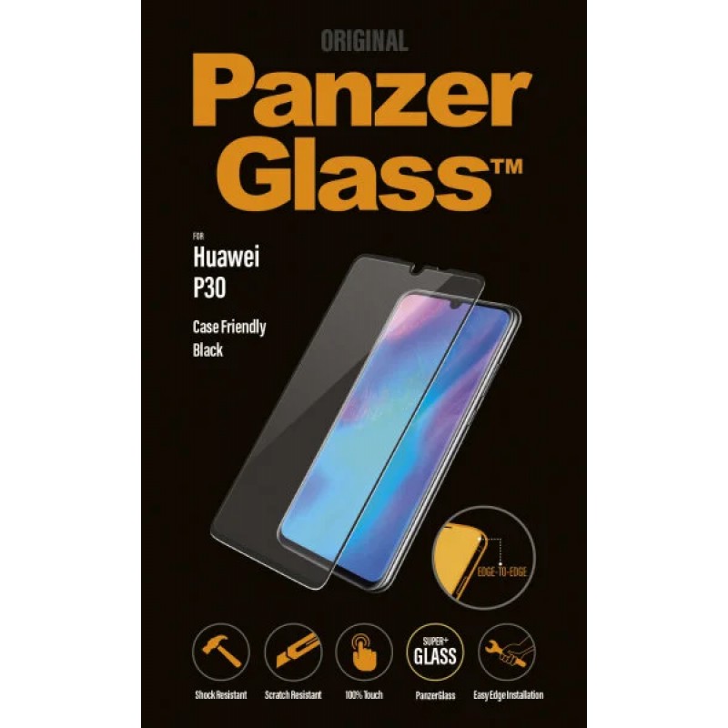 Стъклен протектор Huawei P30 PanzerGlass - Черен, 116853