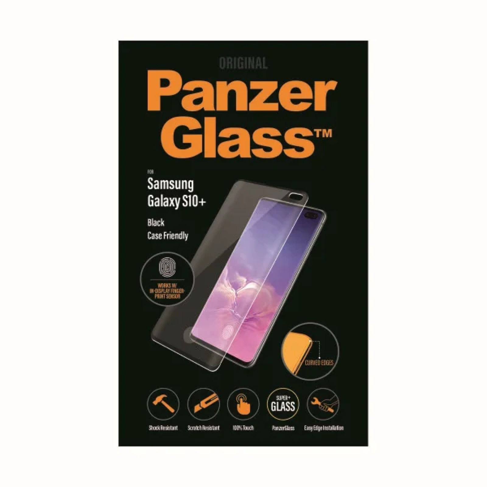 Стъклен протектор PanzerGlass за Samsung Galaxy S10 Plus Case Friendly FingerPrint Прозрачен