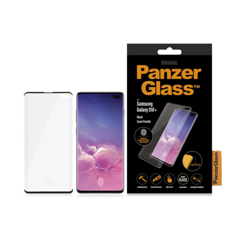 Стъклен протектор PanzerGlass за Samsung Galaxy S10 Plus Case Friendly FingerPrint Прозрачен