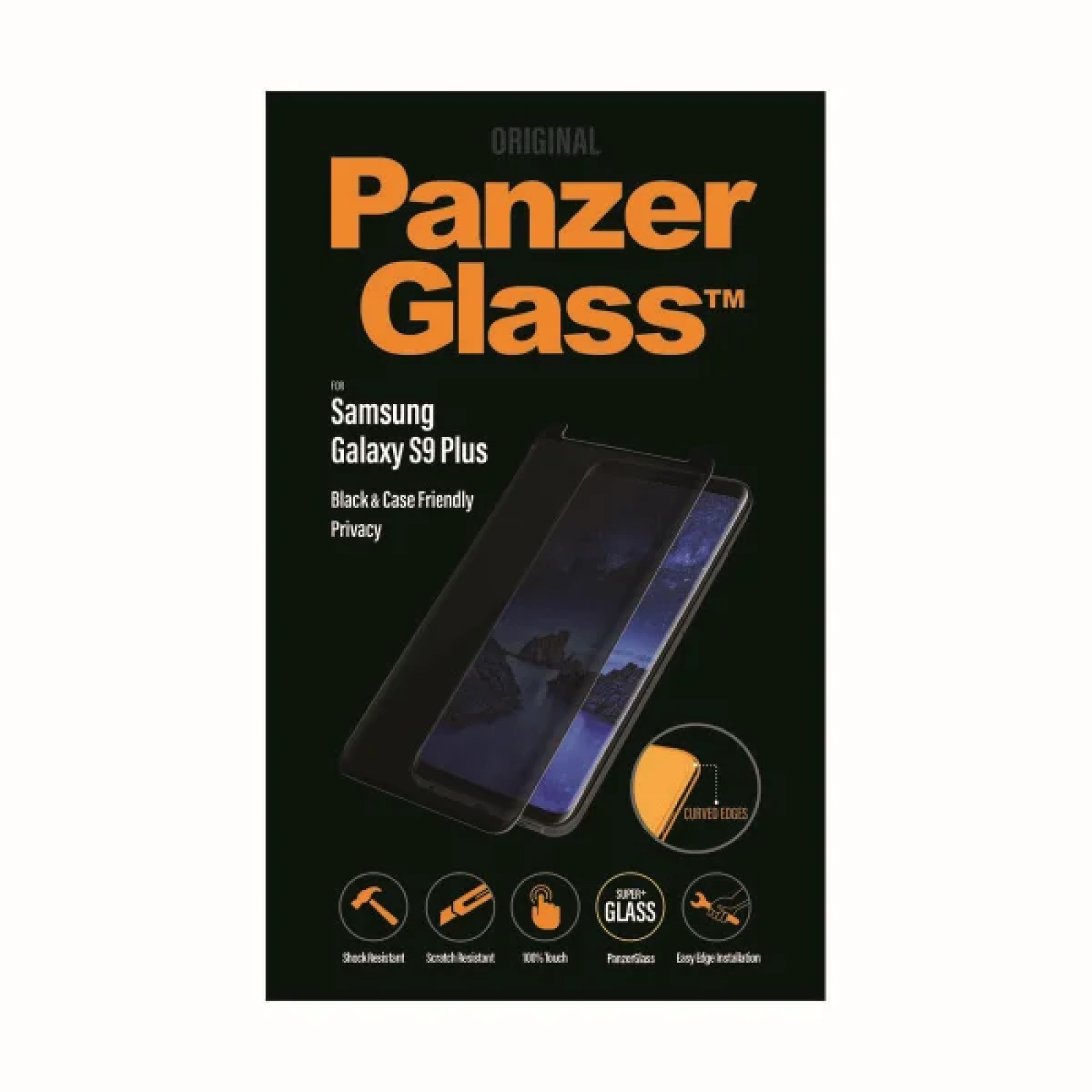 Стъклен протектор PanzerGlass за Samsung Galaxy S9 Plus Case Friendly Privacy Прозрачен