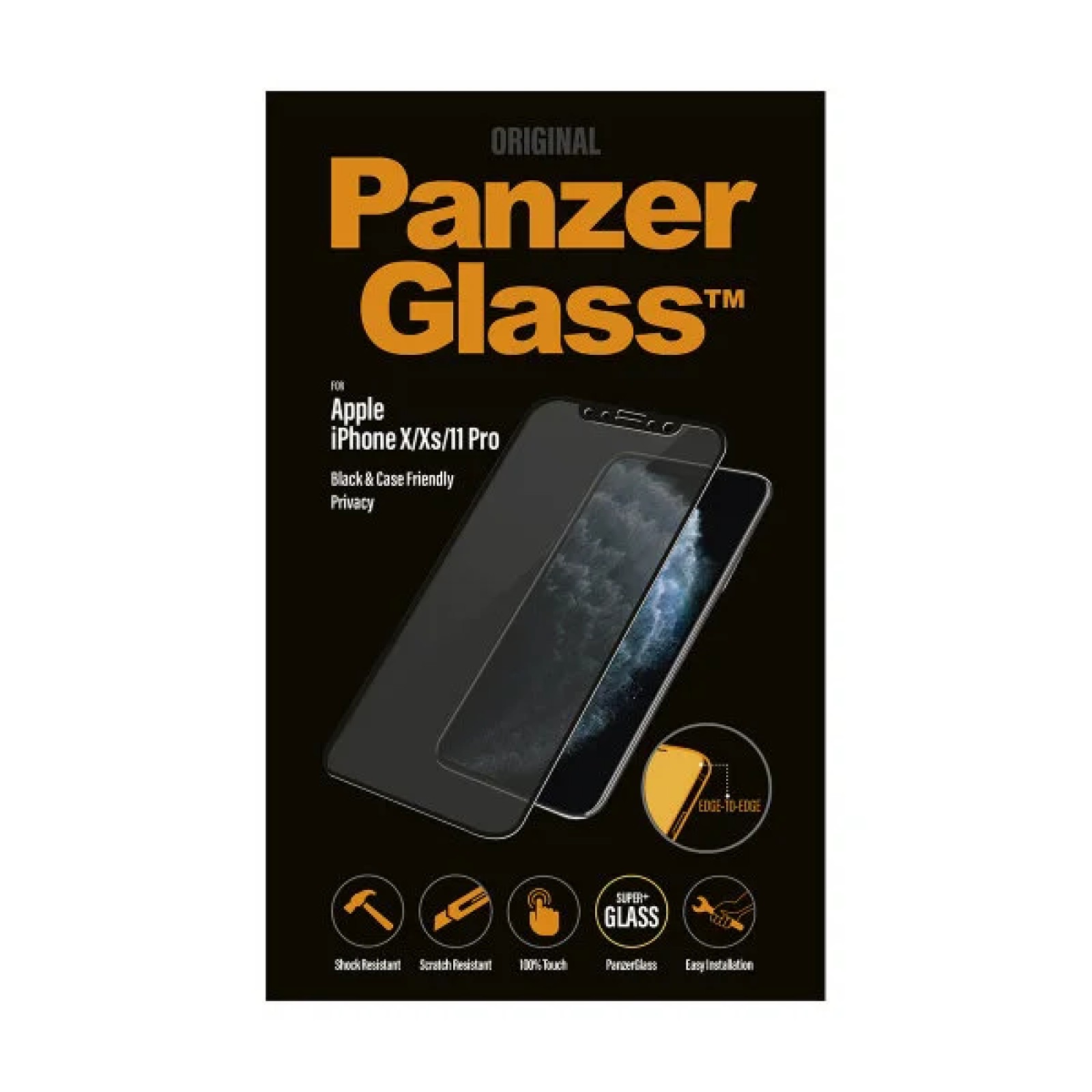 Стъклен протектор PanzerGlass за Apple iPhone X/Xs/11 Pro Case Friendly Privacy Прозрачен