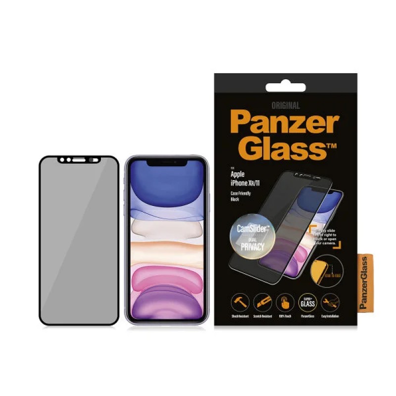 Стъклен протектор PanzerGlass за Apple iPhone 11/iPhone XR Case Friendly Privacy CamSlider Прозрачен