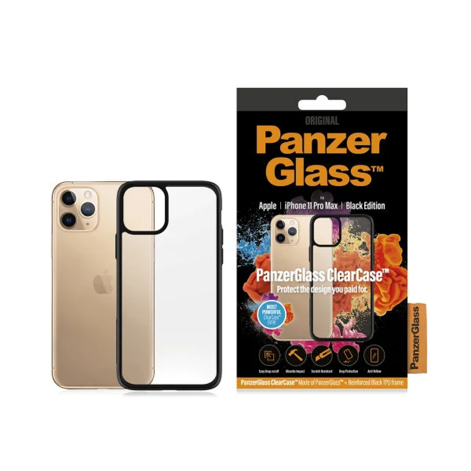 Гръб PanzerGlass ClearCase за Apple iPhone 11 Черен