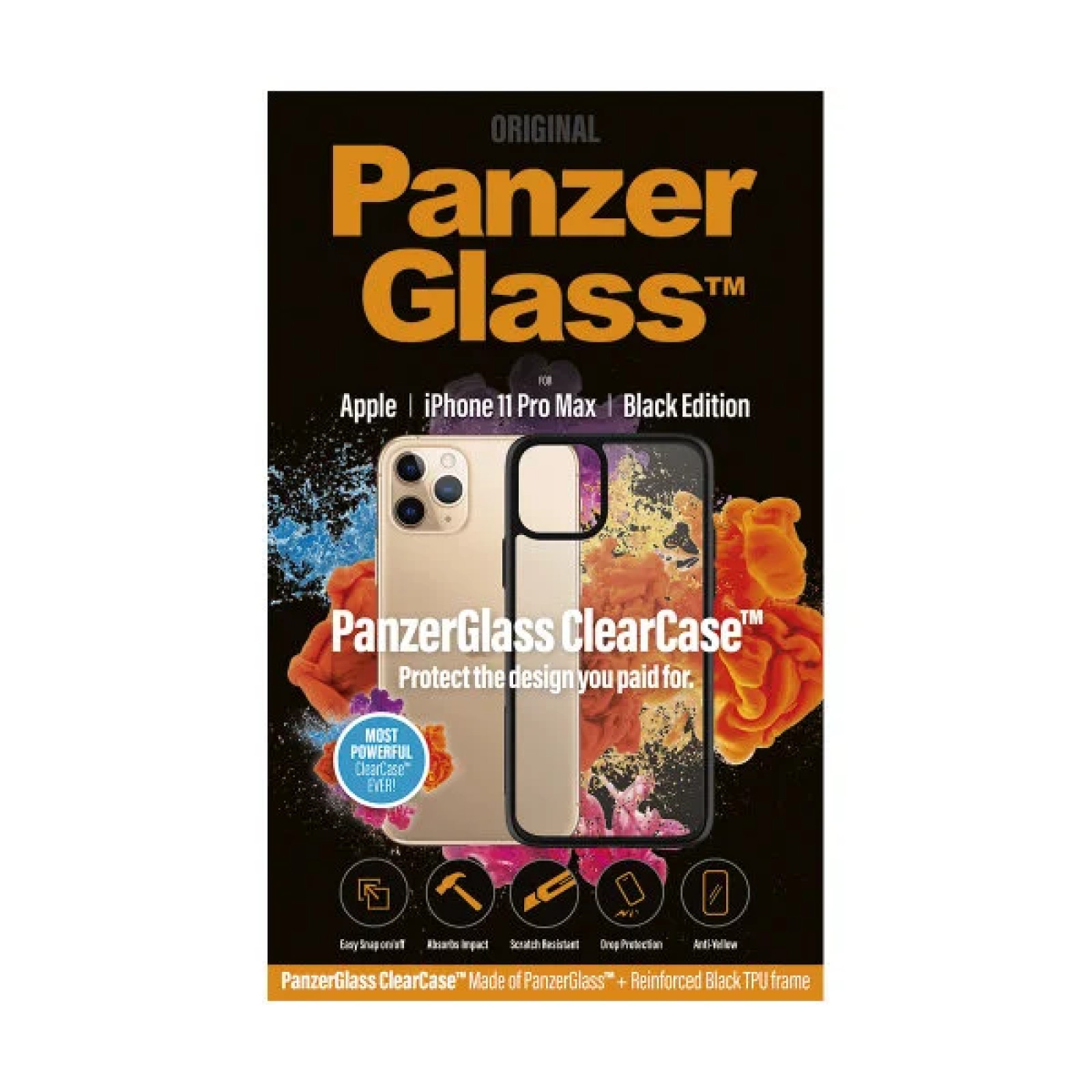 Гръб PanzerGlass ClearCase за Apple iPhone 11 Черен
