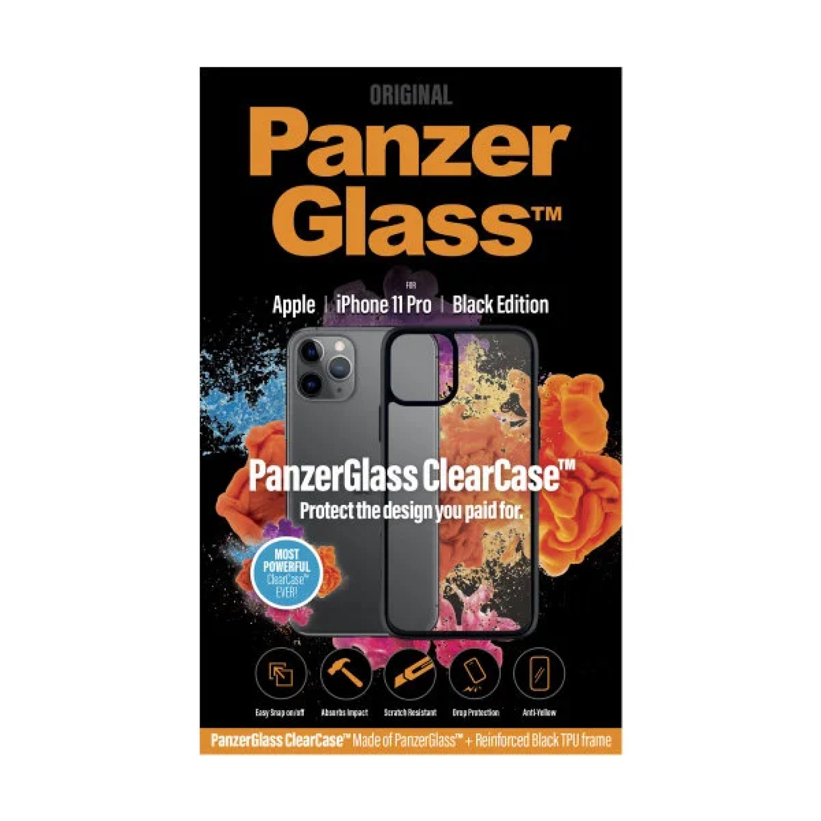 Гръб PanzerGlass ClearCase за Apple iPhone 11 Pro Черен