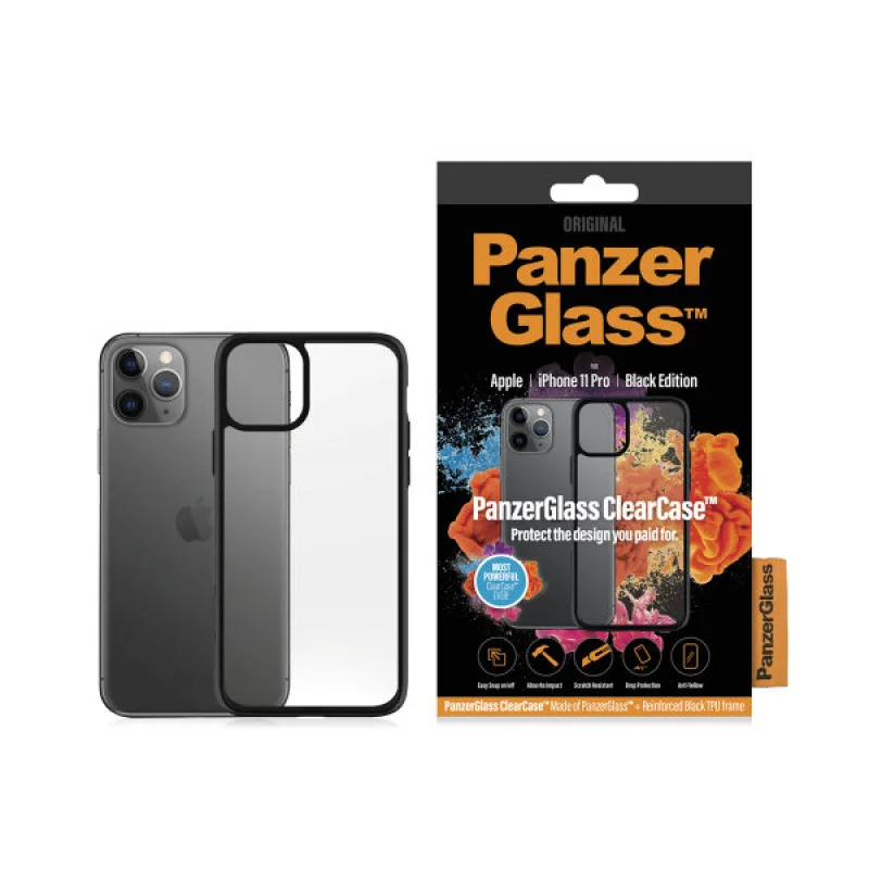 Гръб PanzerGlass ClearCase за Apple iPhone 11 Pro Черен