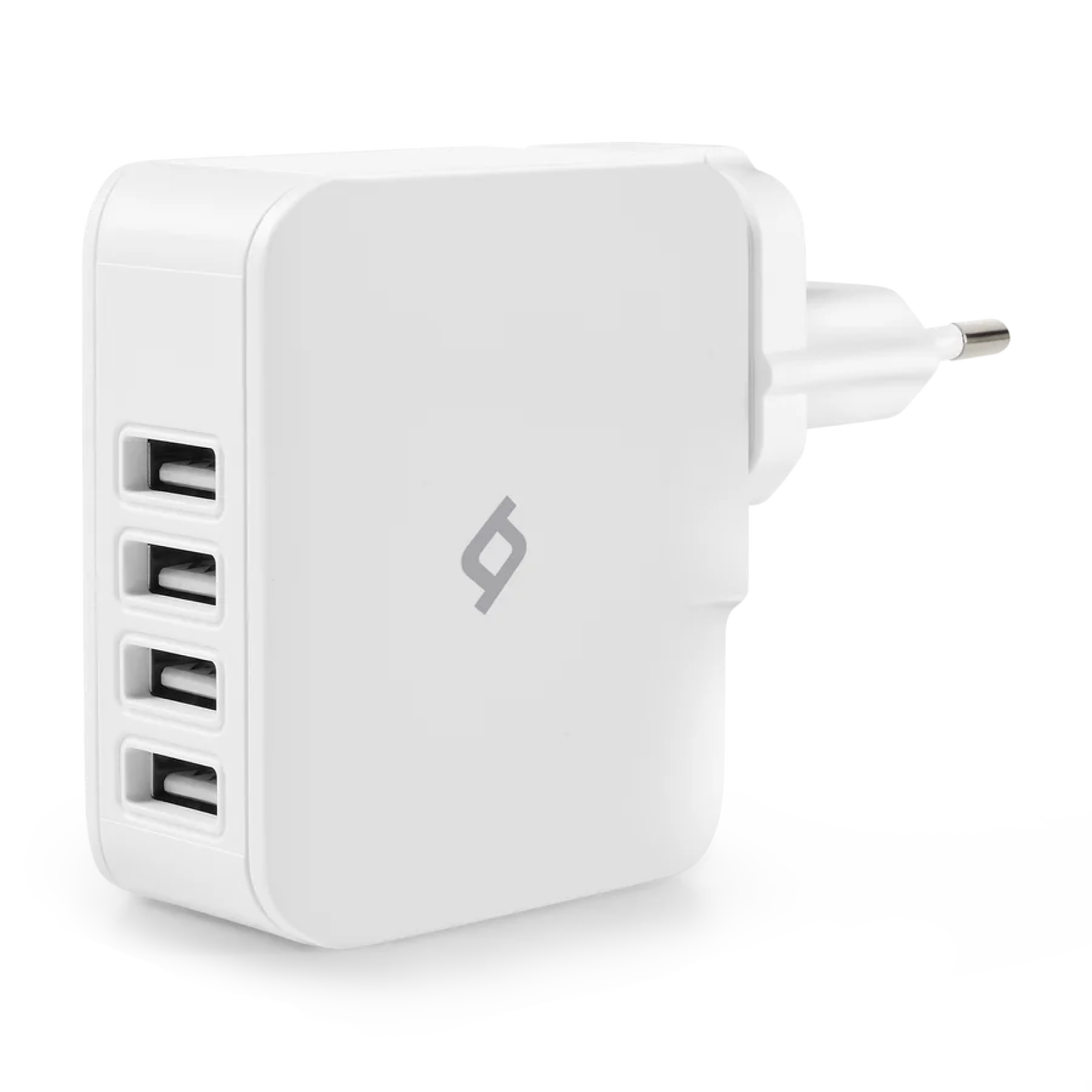 Зарядно Quattro USB Travel Charger, 5.1A, 4 USB Port, без кабел - Бяло