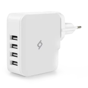 Зарядно Quattro USB Travel Charger, 5.1A, 4 USB Po...