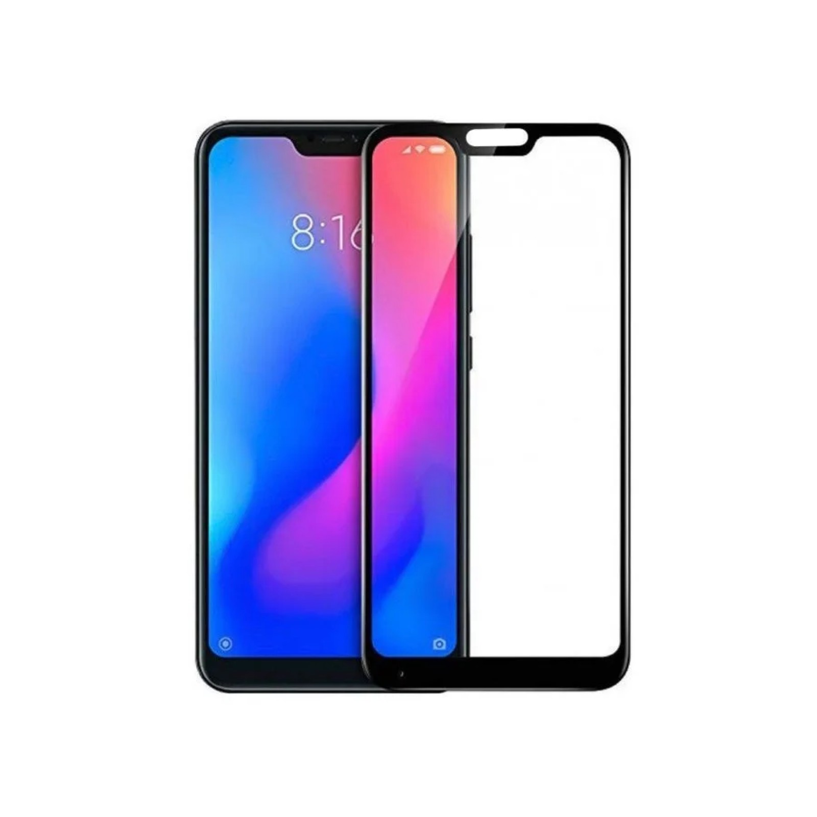 Стъклен протектор OEM за Xiaomi Redmi 6/6A 5D Full Glue Черен/Прозрачен