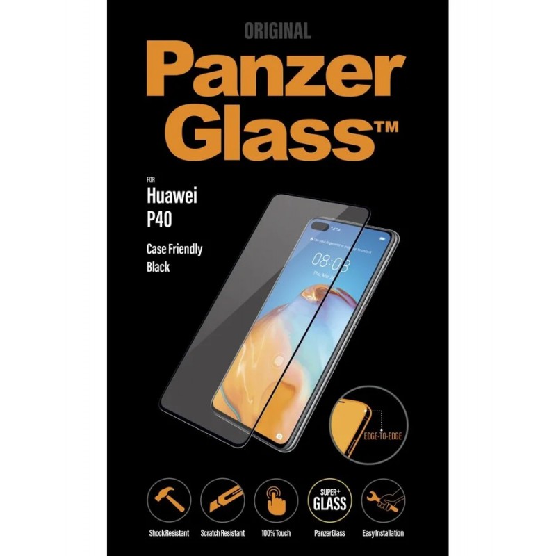 Стъклен протектор PanzerGlass за Huawei/Honor P40 Case Friendly Черен