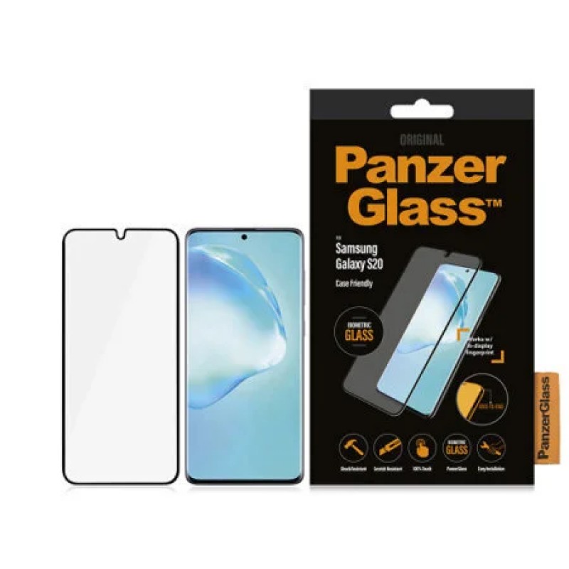 Стъклен протектор PanzerGlass за Samsung Galaxy S20  Case Friendly Черен/Прозрачен