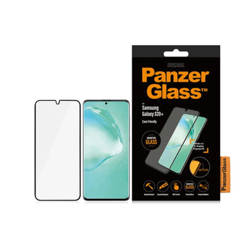 Стъклен протектор PanzerGlass за Samsung Galaxy S20 Plus Case Friendly Черен/Прозрачен