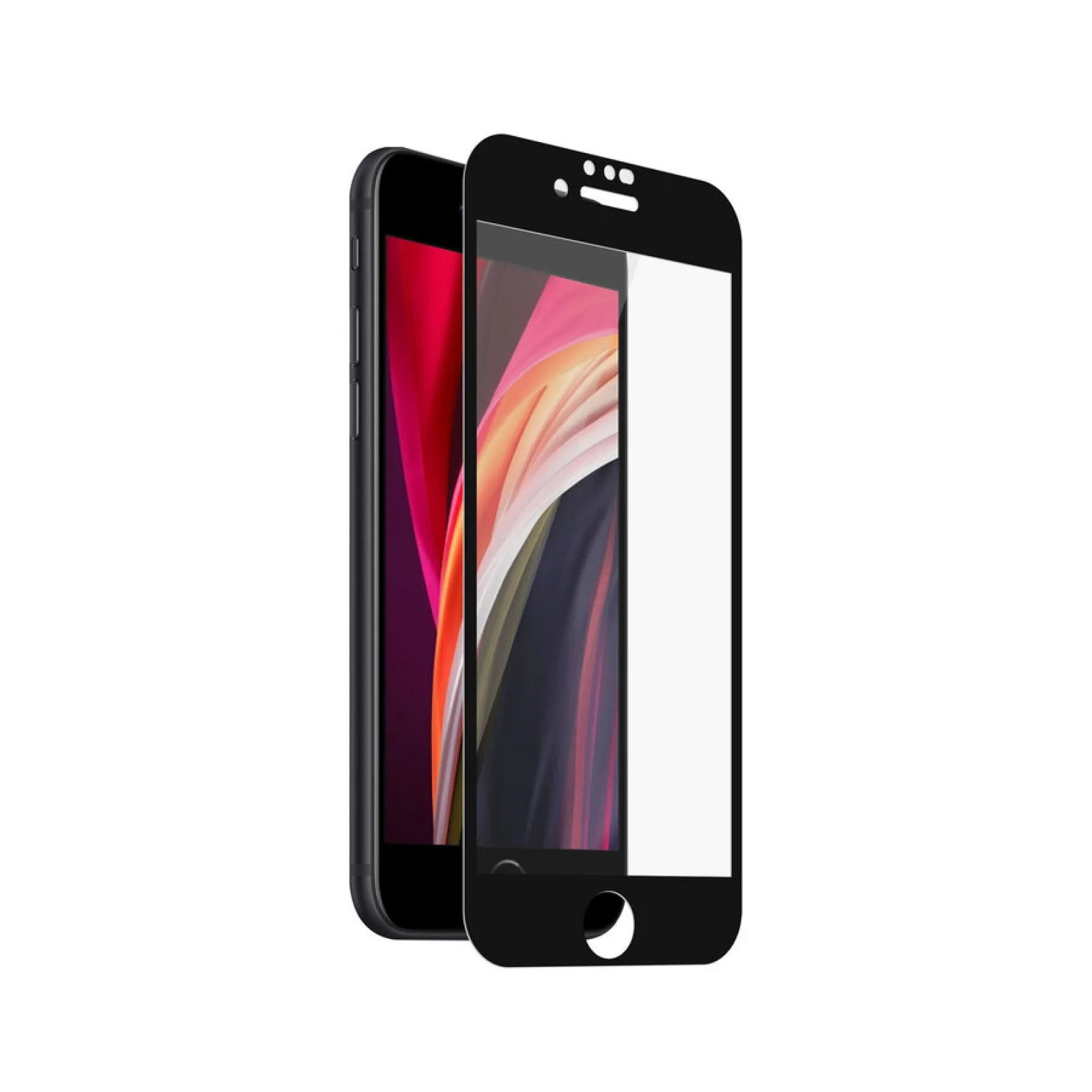 Стъклен протектор Safe. Apple iPhone 6/6s/7/8/SE 2020 Case Friendly, Black, 117475