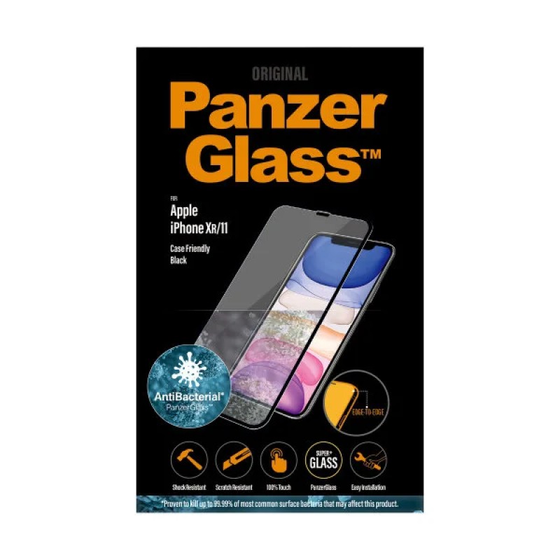 Стъклен протектор PanzerGlass за Apple iPhone 11/iPhone XR Case Friendly AntiBacterial Прозрачен