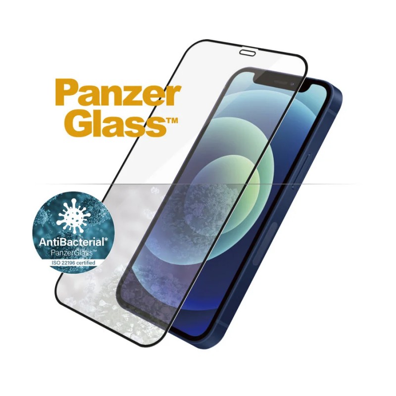 Стъклен протектор PanzerGlass за Apple iPhone 12 Mini Case Friendly AntiBacterial Черен