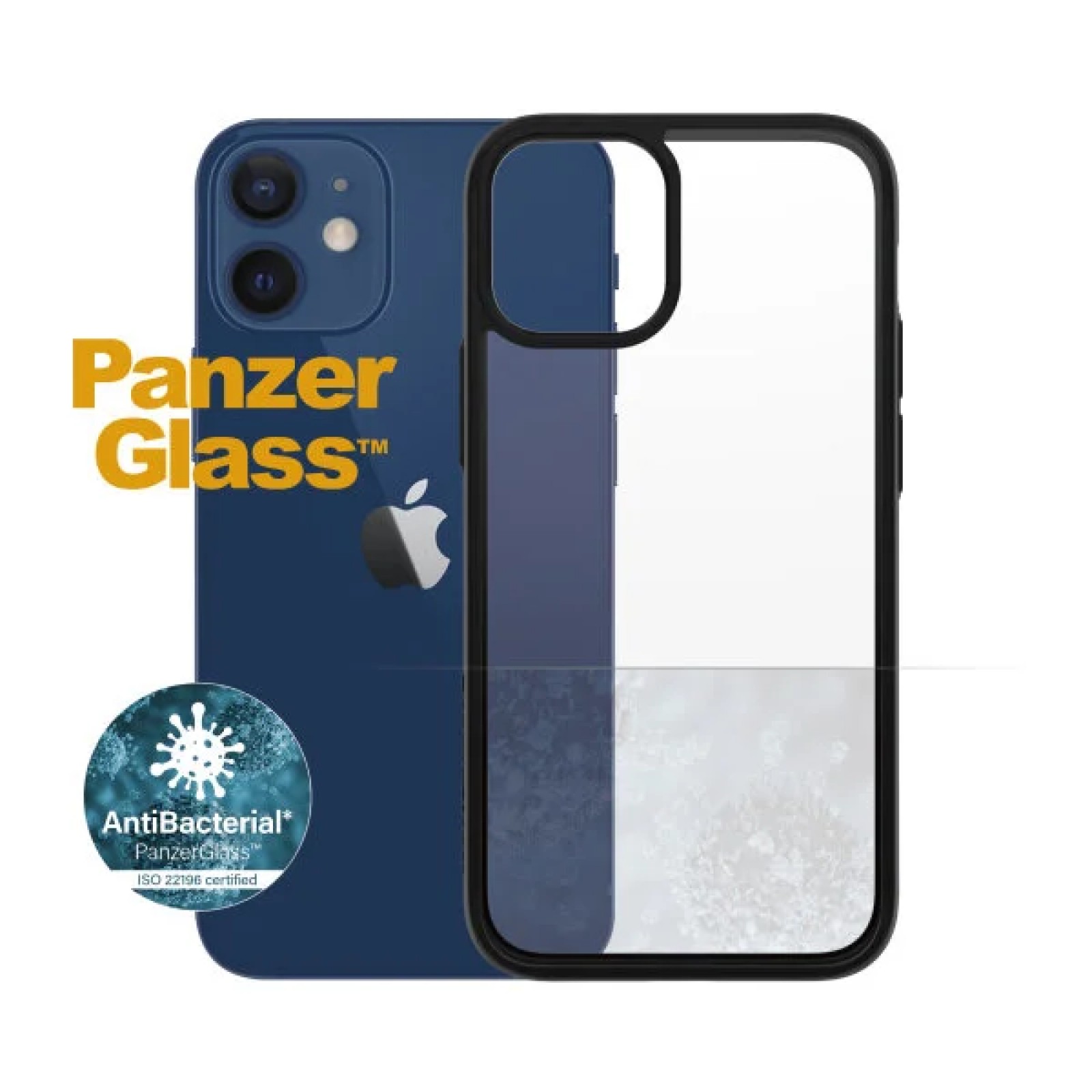 Гръб PanzerGlass Black frame за Apple iPhone 12 Mini Прозрачен
