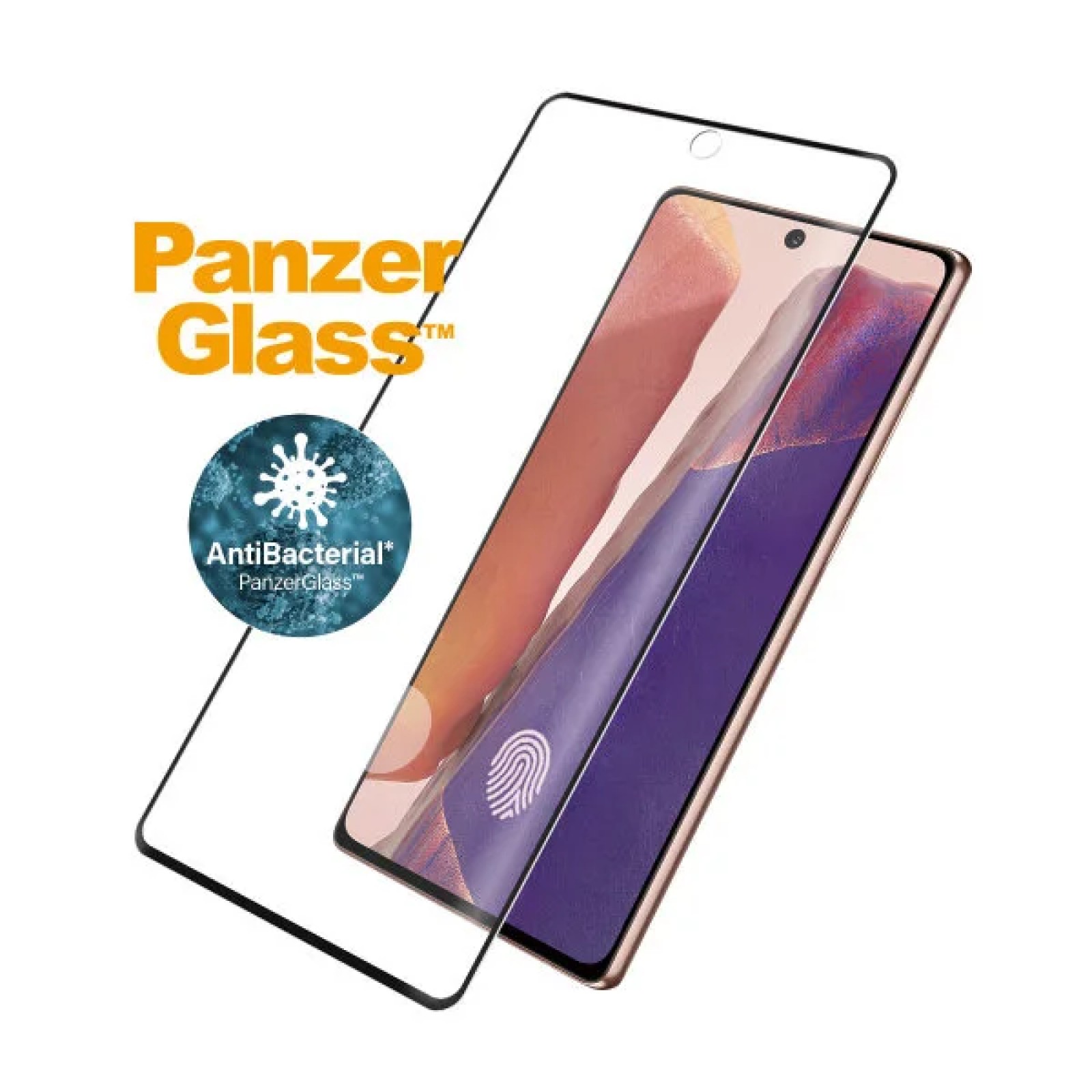 Стъклен протектор PanzerGlass за Samsung Galaxy Note 20 Case Friendly FingerPrint AntiBacterial Черен