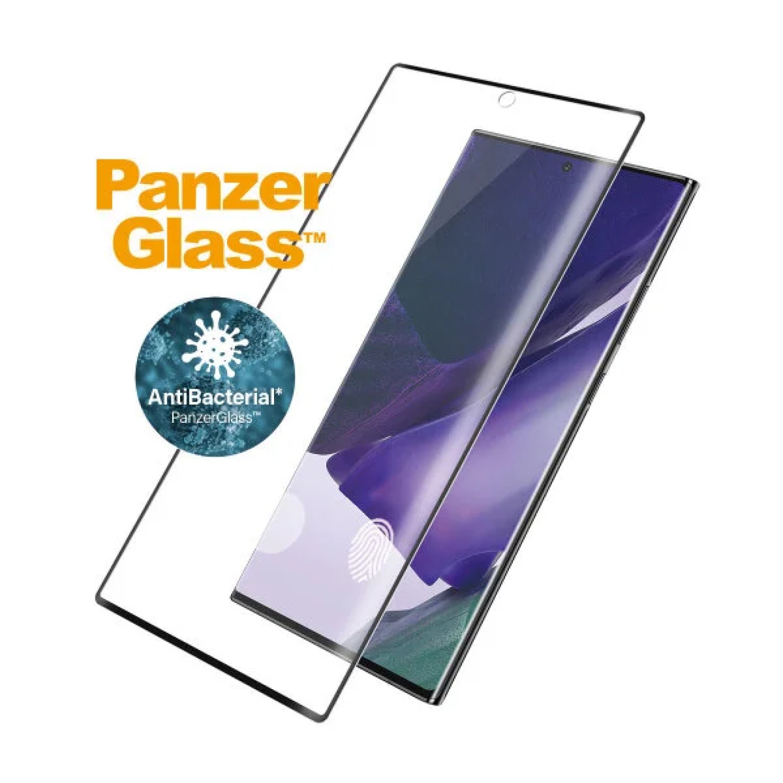 Стъклен протектор PanzerGlass за Samsung Galaxy Note 20 Ultra Case Friendly FingerPrint AntiBacterial Черен