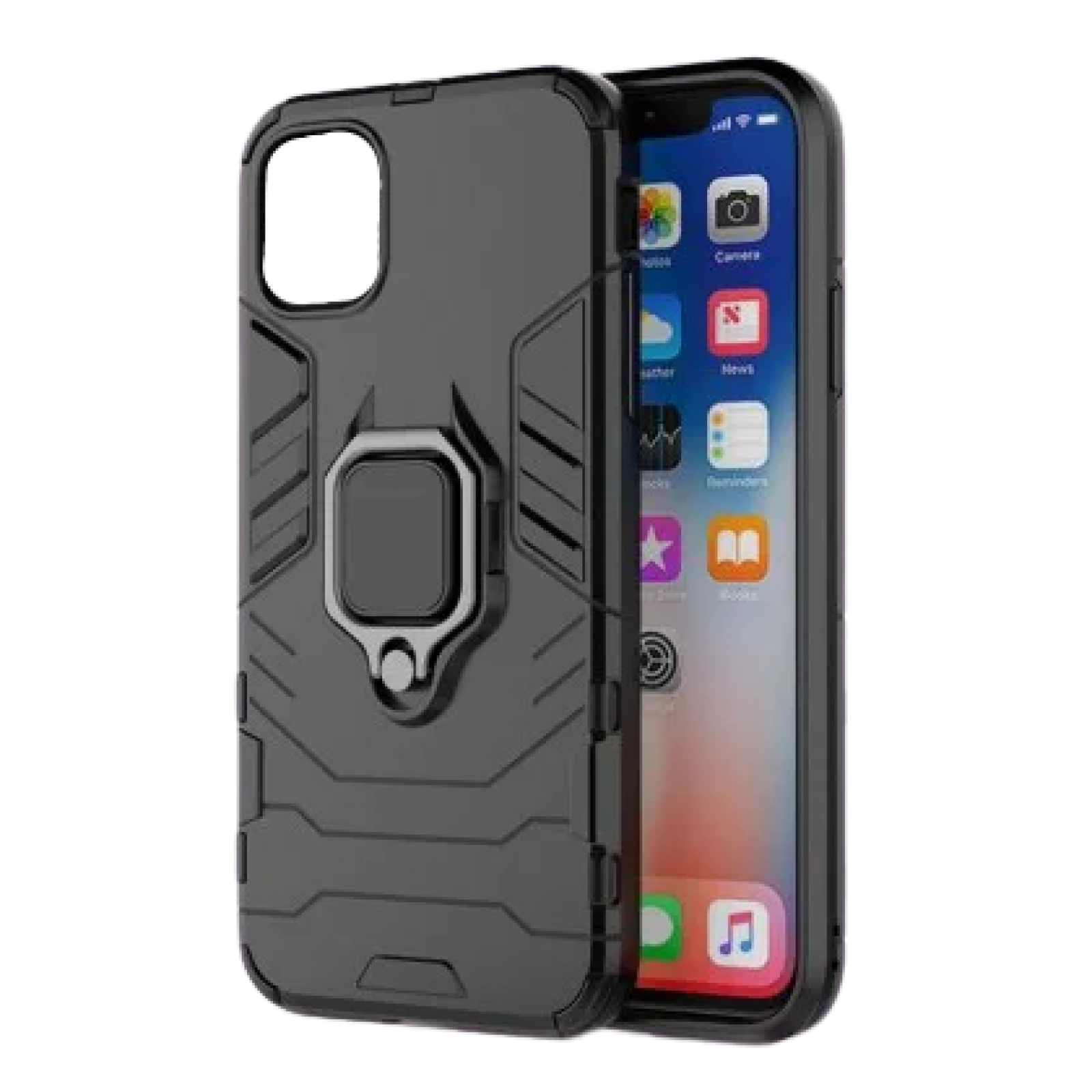 Гръб OEM Ring Finger за Samsung Galaxy A41 Черен