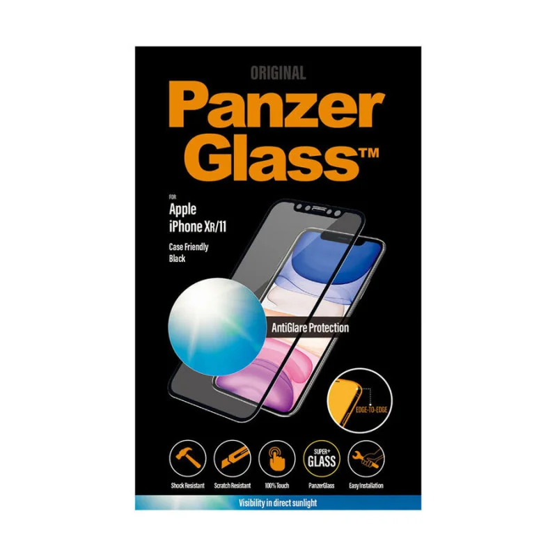Стъклен протектор Apple iPhone XR/11   PanzerGlass AntiGlare Case Friendly - Черен