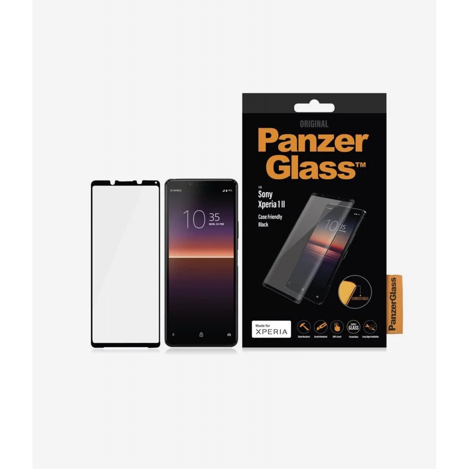 Стъклен протектор Sony Xperia 1 ll PanzerGlass Case Friendly - Черно