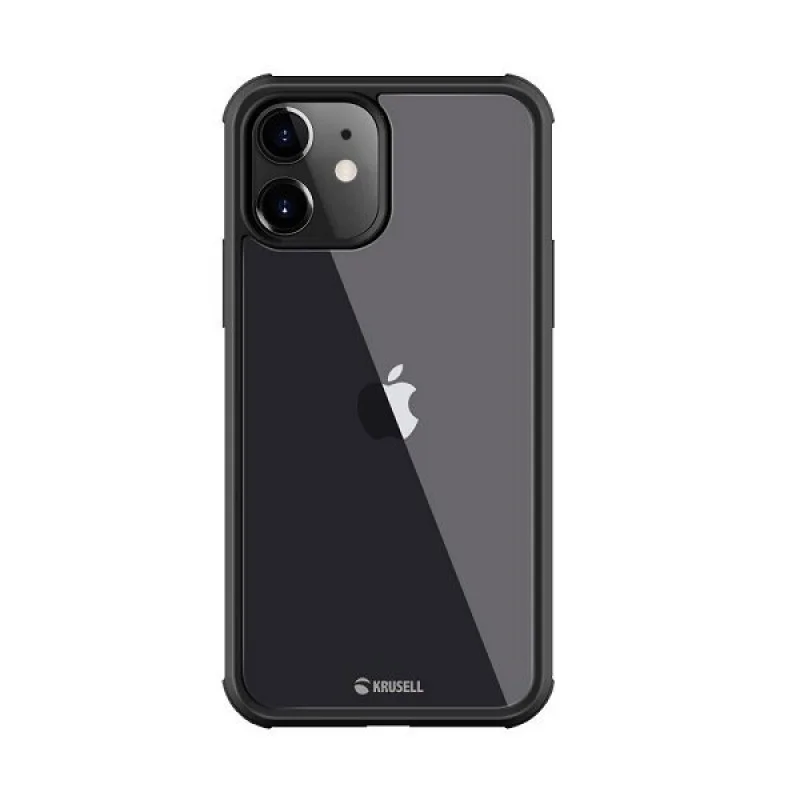 Гръб Krusell 360 Protective cover Black frame за Apple iPhone 12/iPhone 12 Pro Прозрачен