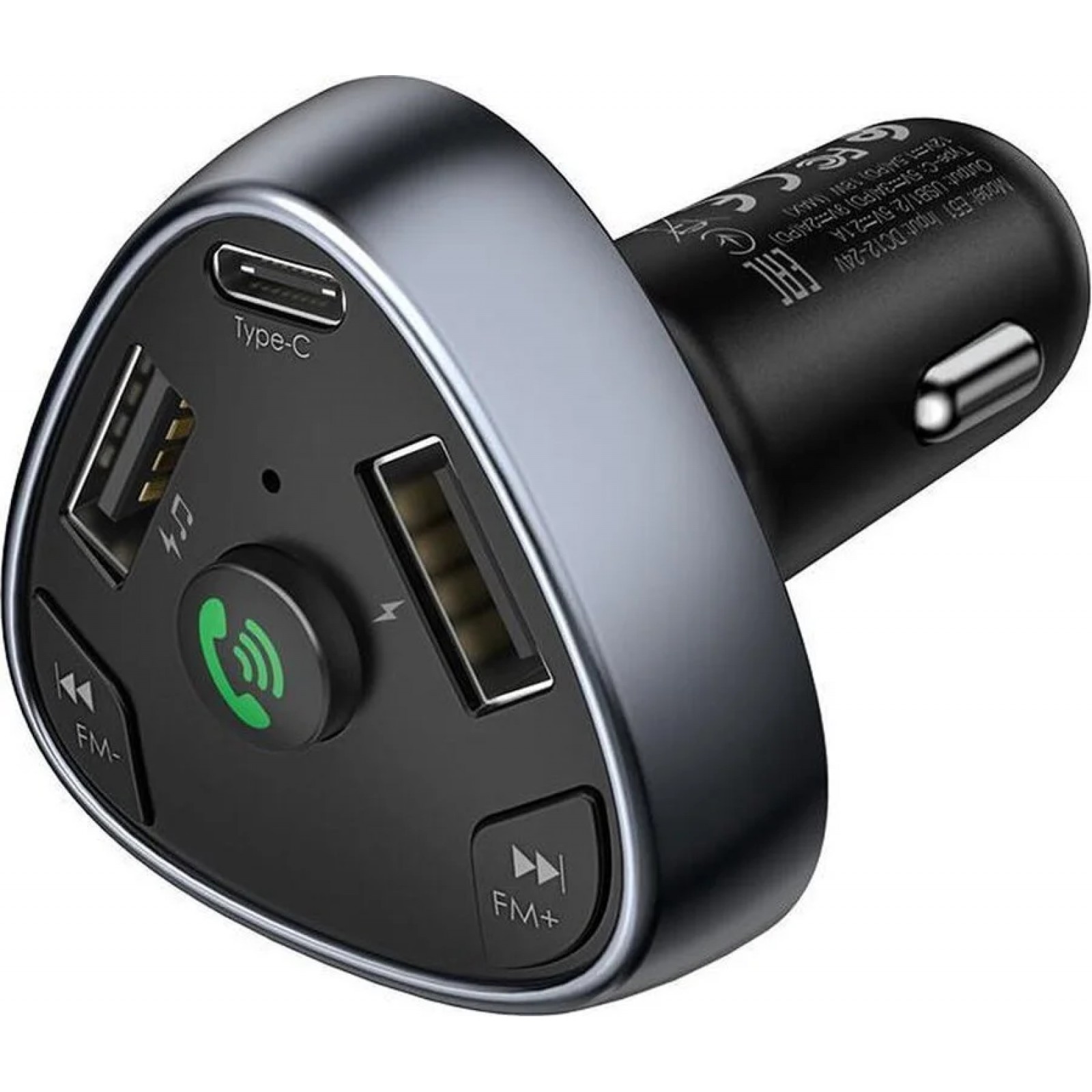 Трансмитер за кола E51 Road treasure car BT FM transmiter - Черен