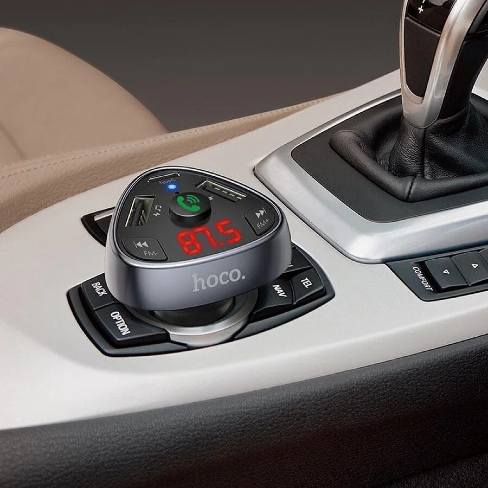 Трансмитер за кола E51 Road treasure car BT FM transmiter - Черен